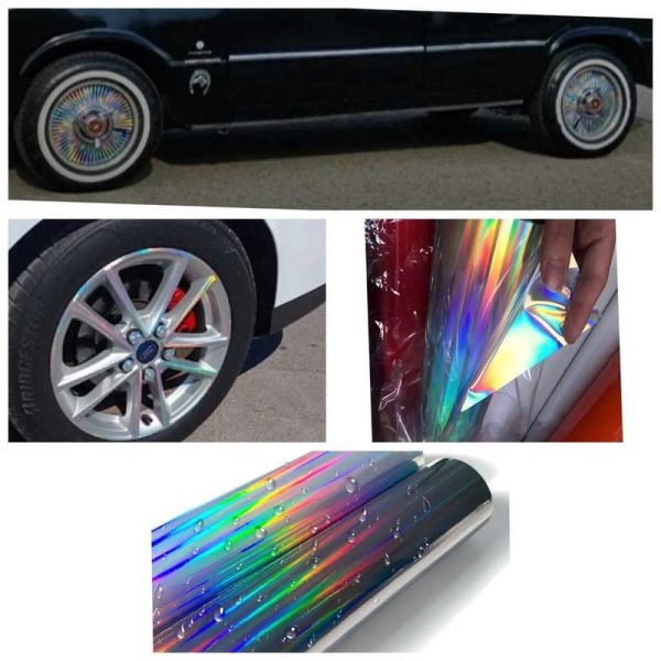 Hologram Gökkuşağı Rainbow Araç Motosiklet Jant Kaplama Folyosu Boyut: 50Cm X 3Metre
